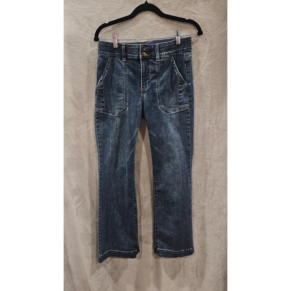 Wit & Wisdom Ab-Solution Jeans 6 Mid Rise Bootcut Utility Pocket Faded Denim